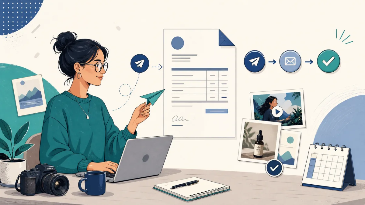 A creator sending a campaign invoice through a clear review and payment workflow